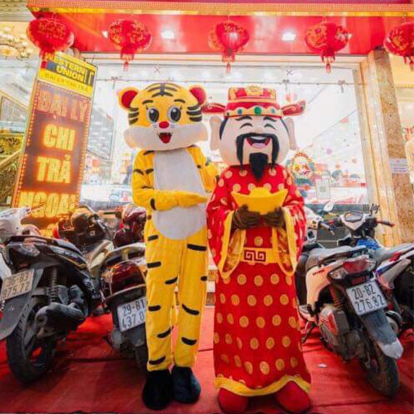 Cho thuê Mascot Đà Nẵng -  Mascot combo Thần Tài Hổ Vàng