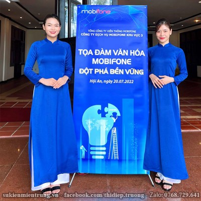 Áo dài Xanh Biển quần trắng